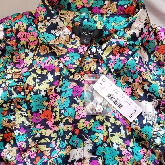 J.Crew Pleated midi dress in Grazing Goats print - Picture 4 of 6